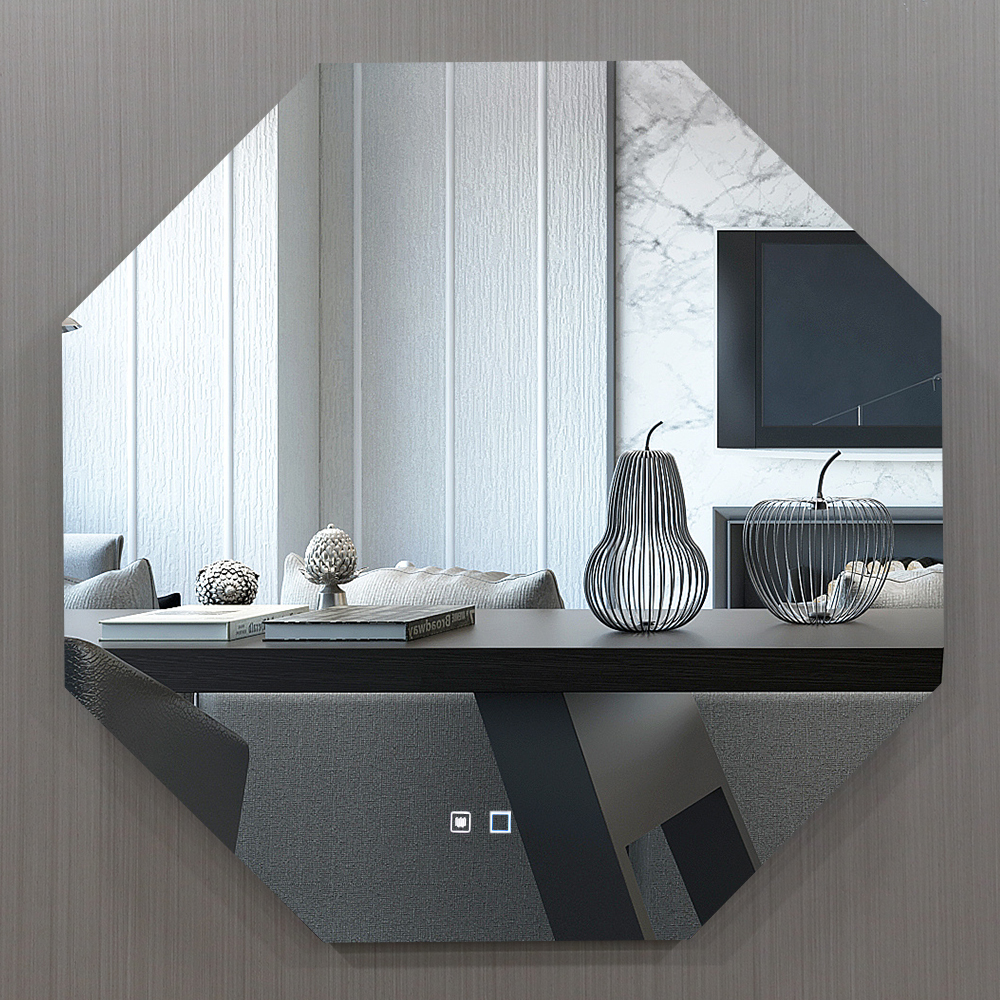 Interruttore del sensore tattile a specchio fissato al muro del bagno della villa dell'hotel personalizzato Rotondo Prodotti di vendita caldi Interruttore del sensore tattile a specchio fissato al muro del bagno della villa dell'hotel personalizzato Rotondo Prodotti di vendita caldi