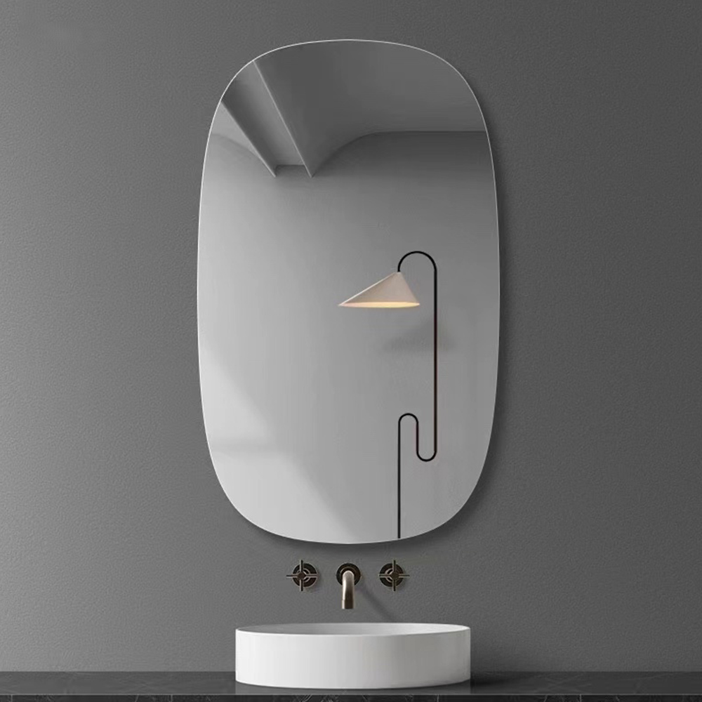 Impermeabile Frameless Wall Vanity 4 mm grande specchio in vetro da parete ovale per bagno