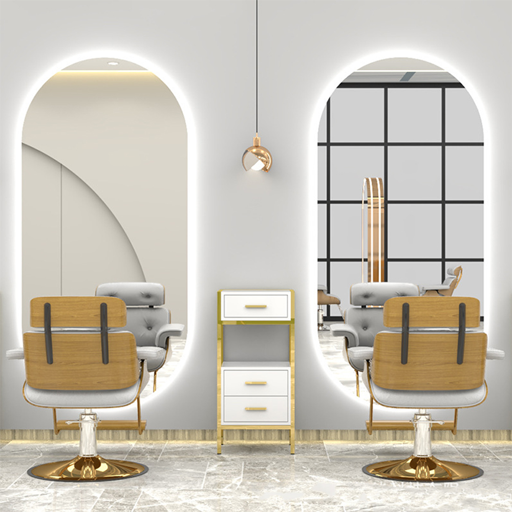 Specchio senza cornice Specchio a 9 tondi Luce interna Specchio a corpo intero senza cornice Specchio a parete con luce a led