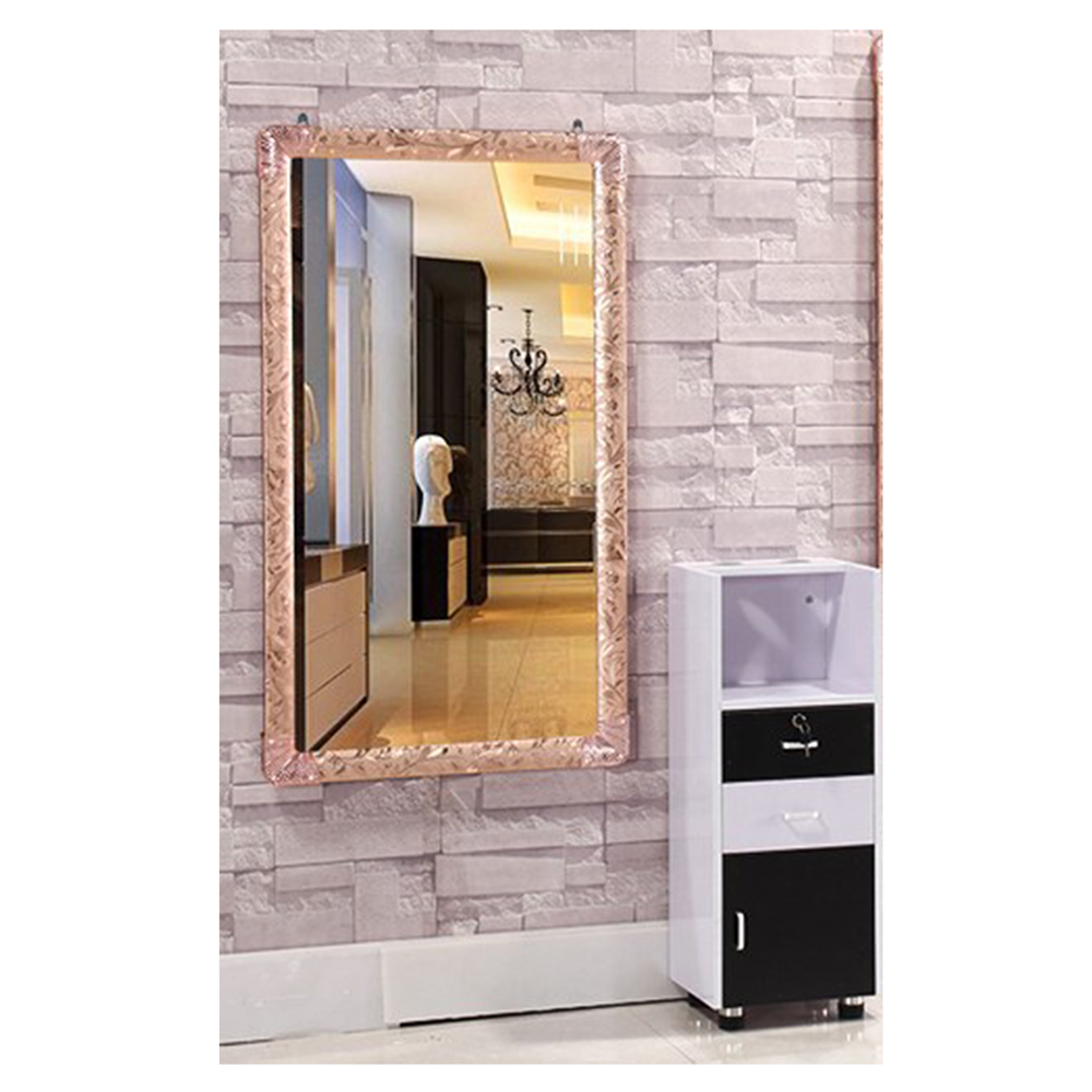 Specchio da pavimento da tavolo con specchio da parrucchiere in rilievo viola champagne