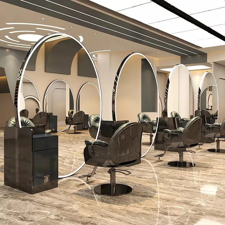 Vendita calda Attrezzature per parrucchieri Specchi per il trucco di bellezza Stazioni per lo styling Stazione specchio per barbiere Mobili per saloni Imballaggio sicuro in metallo