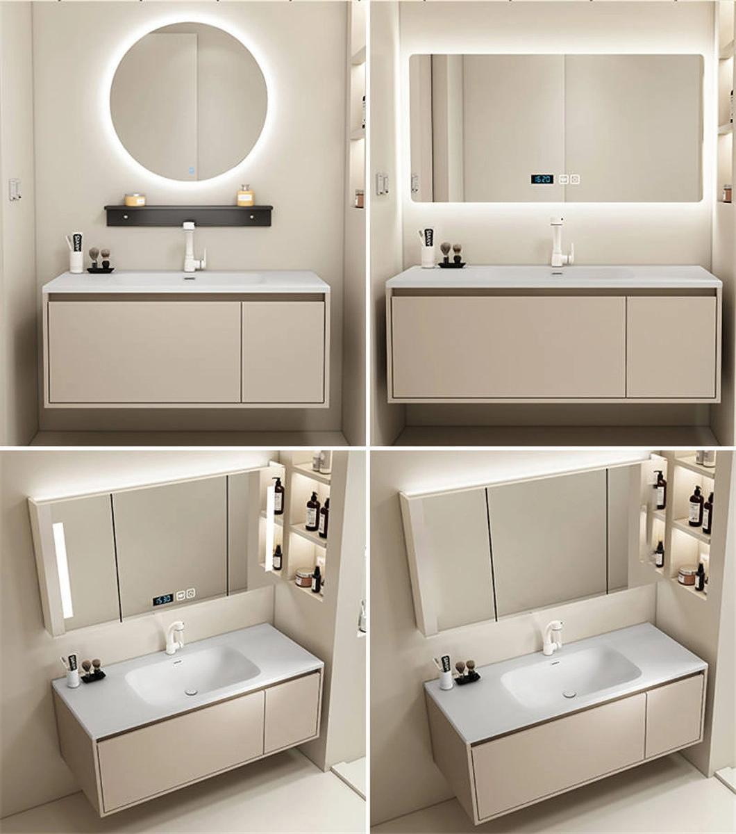 2023 Nuovo design Armadietto da bagno Specchio da bagno Mobiletto da bagno di lusso in legno americano