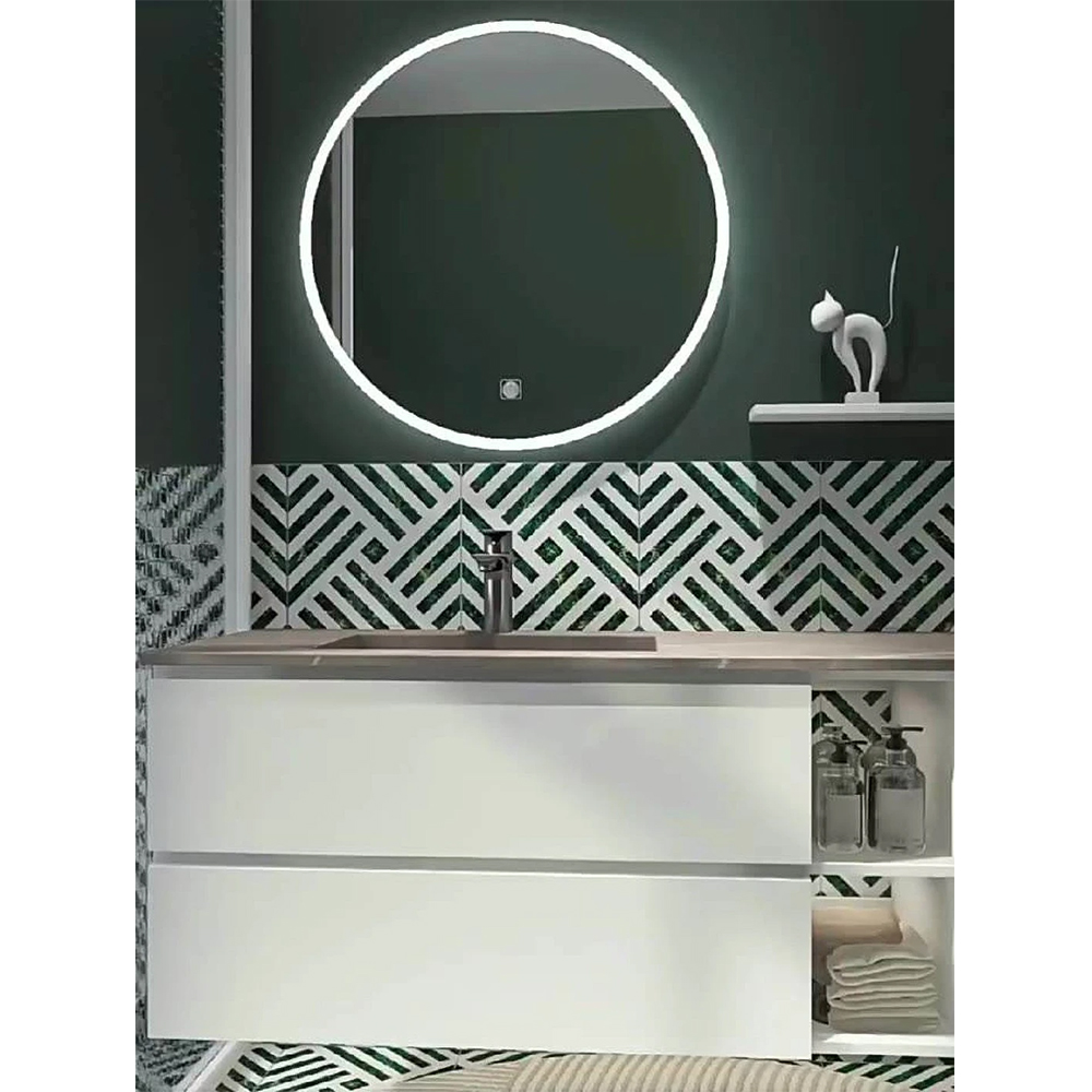 2023 Gabinetto per bagno con lavabo singolo per bagno moderno Armadietto per medicinali impermeabile in legno massello per bagno in vendita