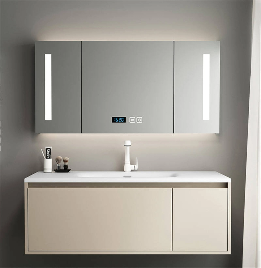 2023 Nuovo design Armadietto da bagno Specchio da bagno Mobiletto da bagno di lusso in legno americano