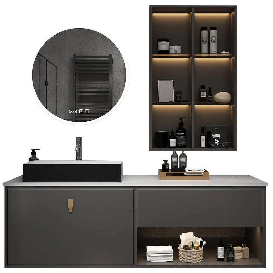 Mobile da bagno da appoggio in marmo da venditore caldo in fabbrica Mobile da bagno moderno bianco a doppia parete