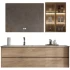Set di vanità da bagno economico personalizzato in fabbrica LED Armadietto da bagno in legno impermeabile LED Armadietto a specchio intelligente a specchio