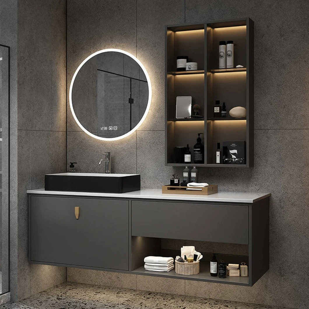 Mobile da bagno da appoggio in marmo da venditore caldo in fabbrica Mobile da bagno moderno bianco a doppia parete