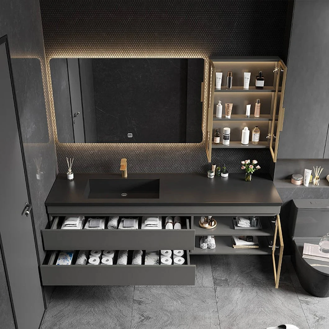 Fabbrica che vende mobile da bagno sospeso Set di vanità da bagno Mobile da bagno in legno galleggiante Vanità impermeabile