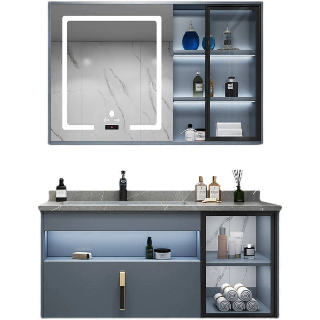 Mobili da bagno moderni a parete di alta qualità Mobili da bagno in alluminio compensato con specchi
