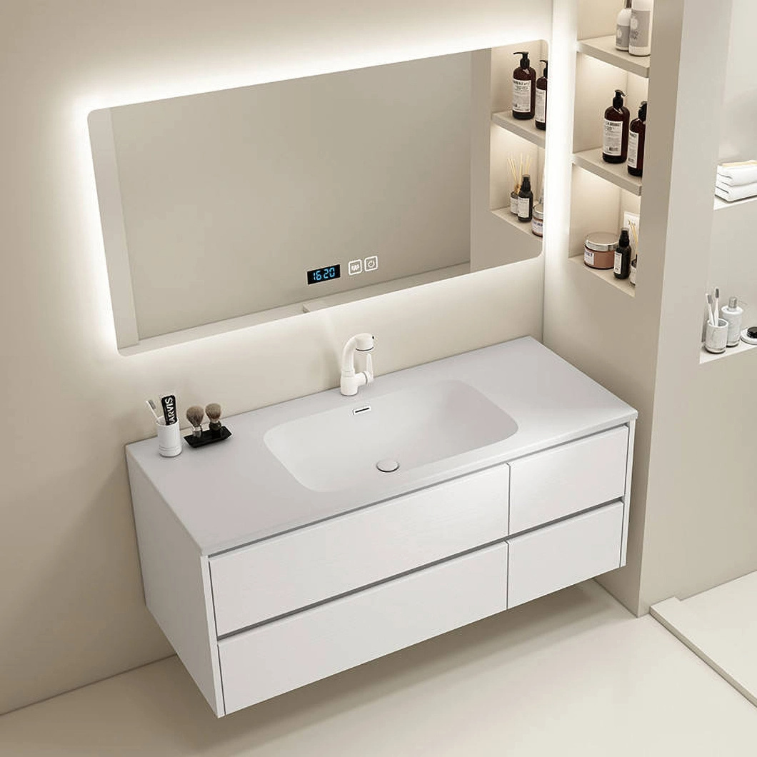 Armadietto da bagno a specchio per vanità da bagno usato a buon mercato dell'hotel Armadietto da bagno in marmo doppio moderno con lavandino