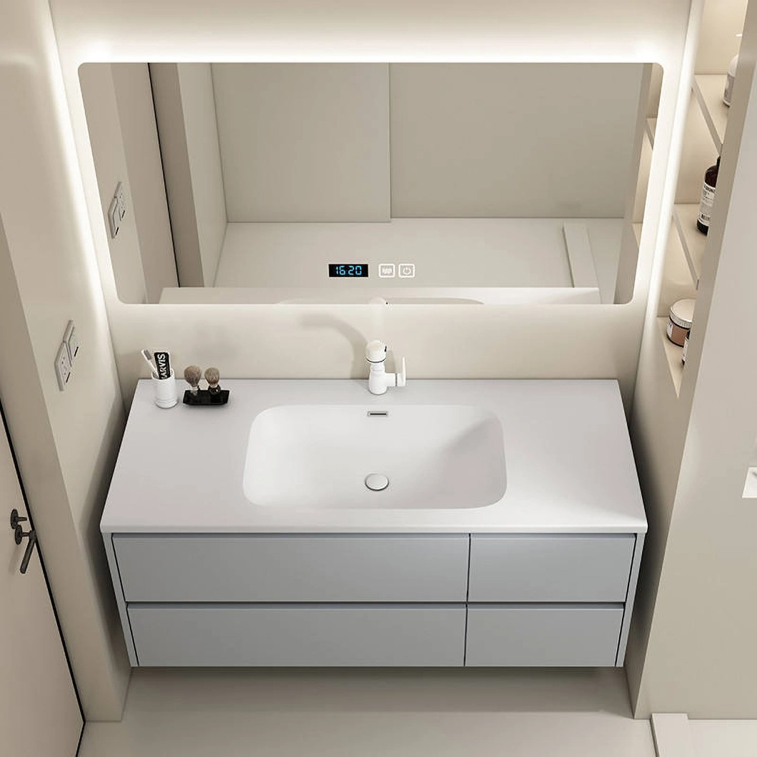 Armadietto da bagno a specchio per vanità da bagno usato a buon mercato dell'hotel Armadietto da bagno in marmo doppio moderno con lavandino