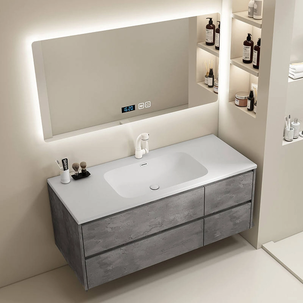 Armadietto da bagno a specchio per vanità da bagno usato a buon mercato dell'hotel Armadietto da bagno in marmo doppio moderno con lavandino