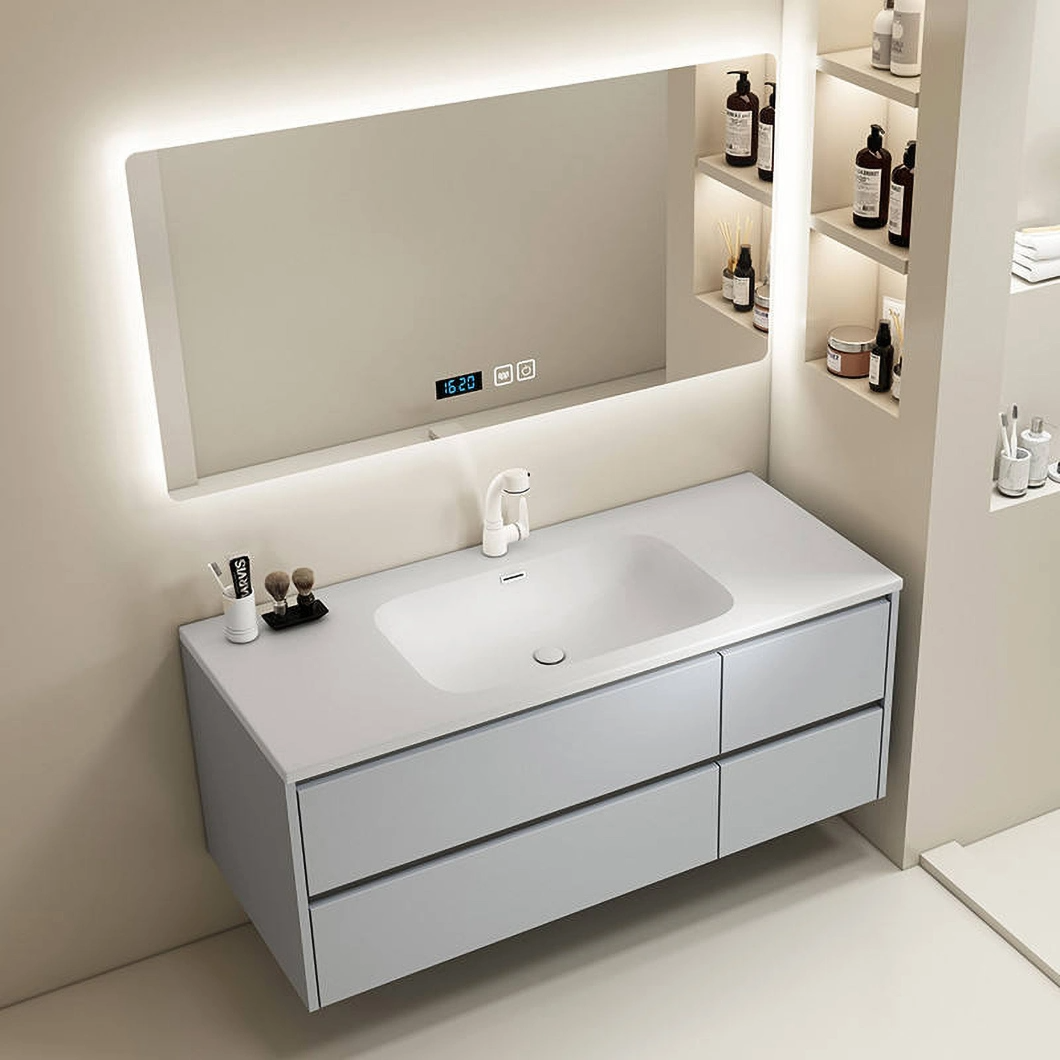 Armadietto da bagno a specchio per vanità da bagno usato a buon mercato dell'hotel Armadietto da bagno in marmo doppio moderno con lavandino