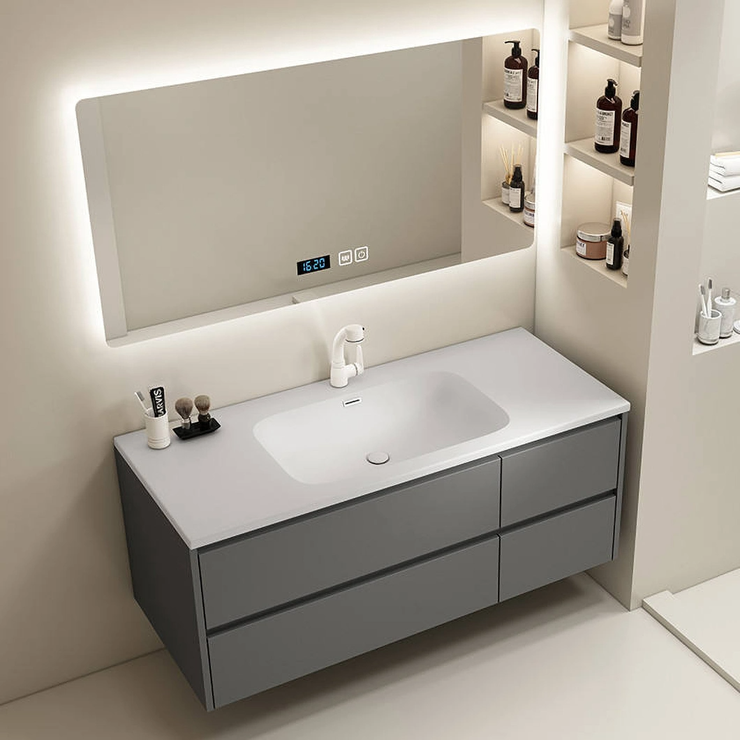 Armadietto da bagno a specchio per vanità da bagno usato a buon mercato dell'hotel Armadietto da bagno in marmo doppio moderno con lavandino