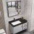 Armadietto da bagno moderno ad angolo impermeabile in legno massello da bagno Mini armadietto da bagno piccolo