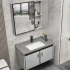 Armadietto da bagno moderno ad angolo impermeabile in legno massello da bagno Mini armadietto da bagno piccolo