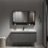 Mobile Bagno Moderno in Legno Massello Mobile Bagno Angolare di Lusso con Armadietto a Specchio