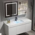 Mobile Bagno Moderno in Legno Massello Mobile Bagno Angolare di Lusso con Armadietto a Specchio