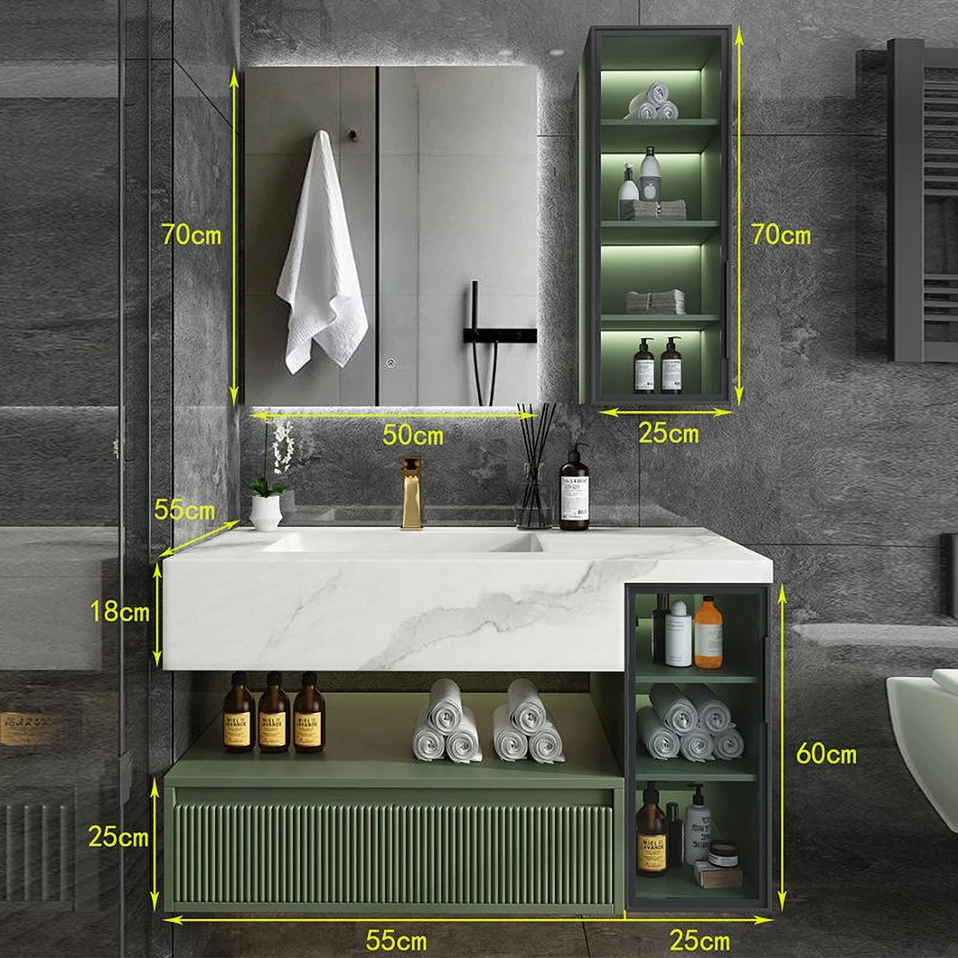 2023 Nuovo design Armadietto da bagno Armadietto dei medicinali impermeabile Armadietto a specchio da bagno in marmo