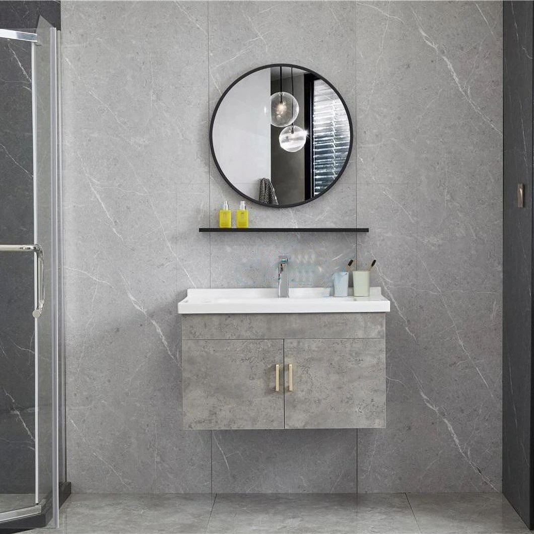 Mobile da bagno in legno personalizzato da 80 cm per mobile da bagno singolo in stile moderno in fabbrica in vendita