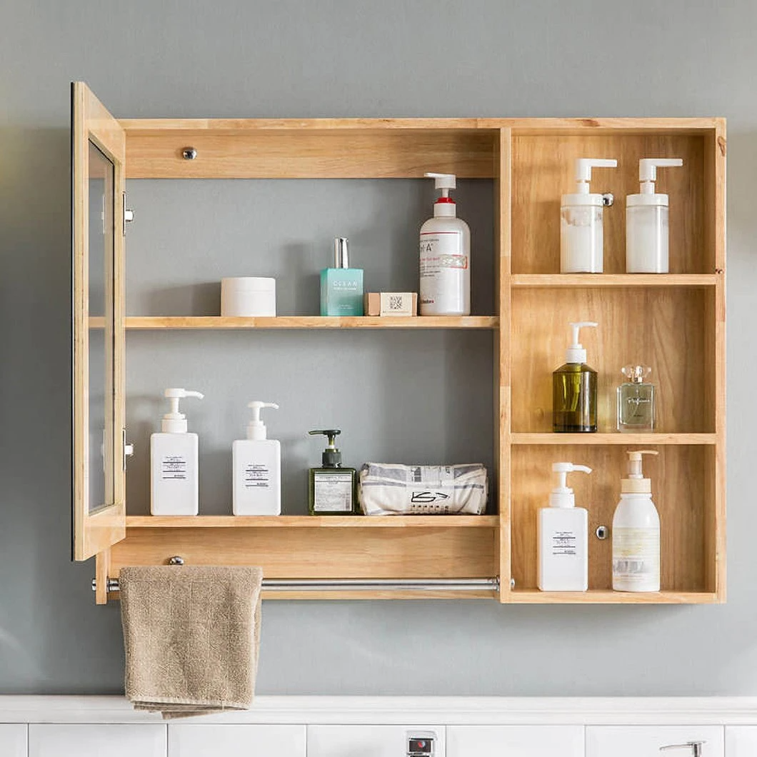 Mobile da bagno in legno massello a parete Mobile da bagno in marmo con specchio a LED Vanity Smart Cabinet