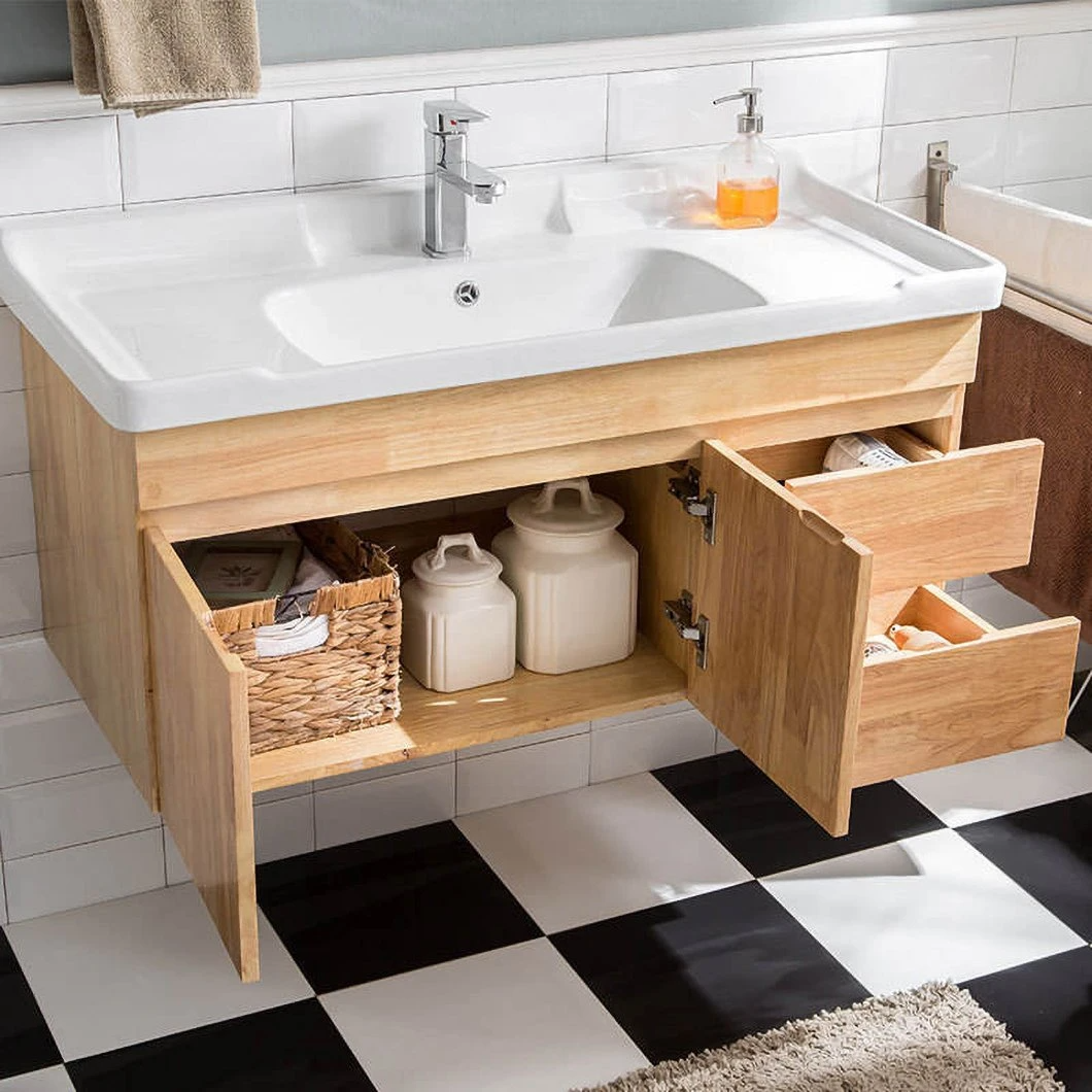 Mobile da bagno in legno massello a parete Mobile da bagno in marmo con specchio a LED Vanity Smart Cabinet