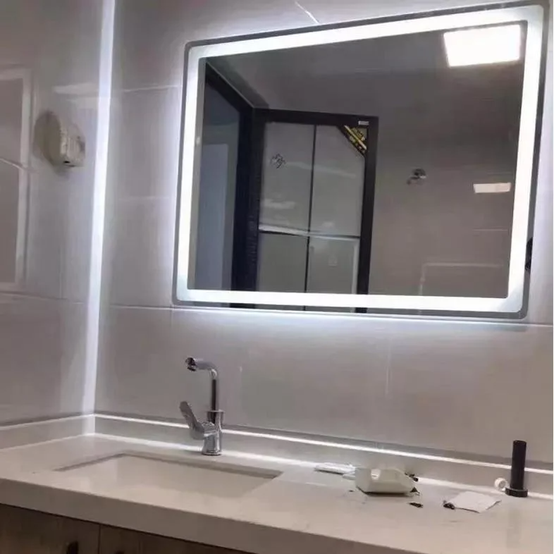 Cerchio Toilette Arco cinese Rotondo LED Specchi Decor Wall Grandi adesivi a figura intera Parete in bagno con specchio cosmetico a luce LED