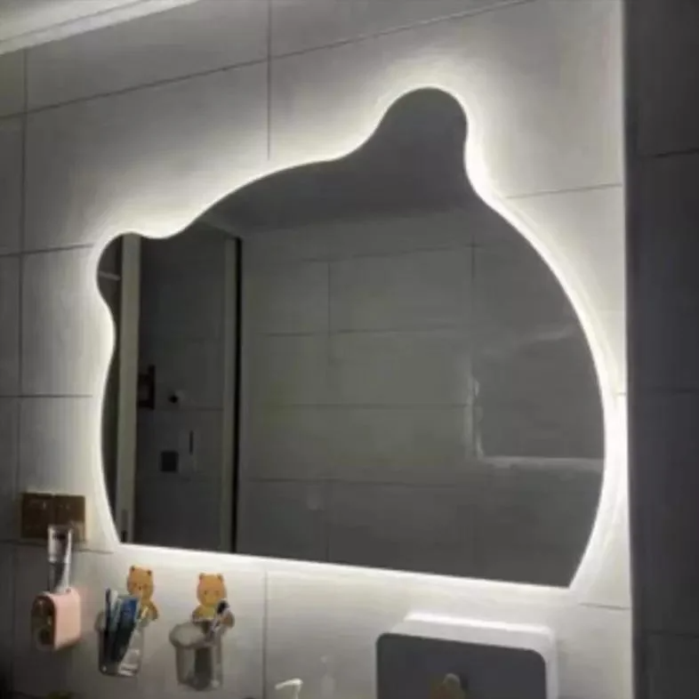 Cerchio Toilette Arco cinese Rotondo LED Specchi Decor Wall Grandi adesivi a figura intera Parete in bagno con specchio cosmetico a luce LED