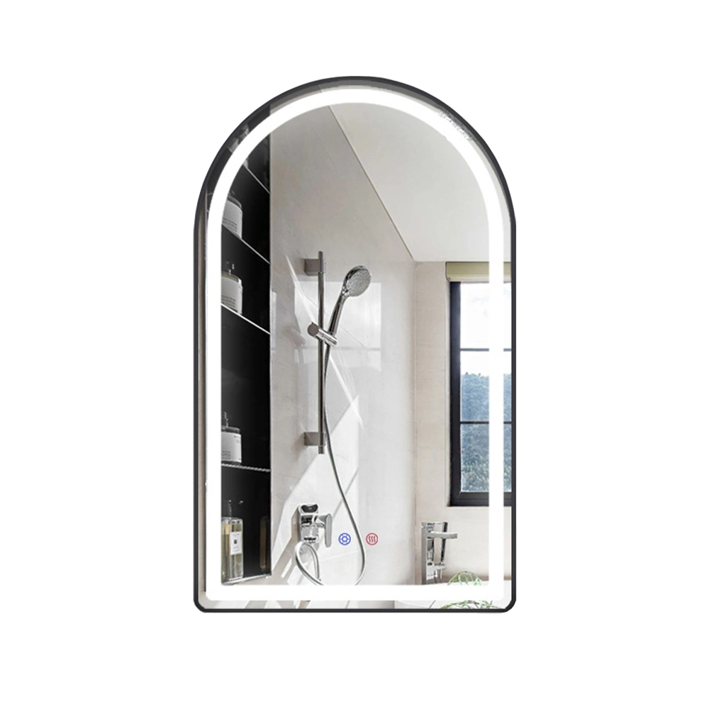 Specchio da parete a specchio con cornice in metallo ovale in alluminio oro per la decorazione domestica moderna Interni di lusso per specchio da bagno