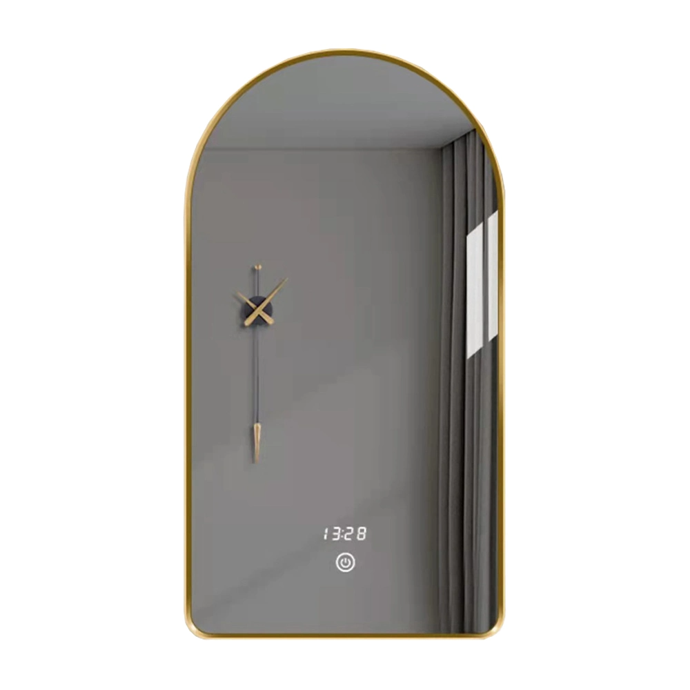 Specchio da parete a specchio con cornice in metallo ovale in alluminio oro per la decorazione domestica moderna Interni di lusso per specchio da bagno