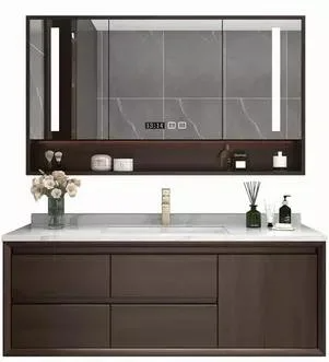 Mobili a specchio in legno massello Lavabo da bagno Design moderno per appartamento d'albergo