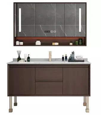 Mobili a specchio in legno massello Lavabo da bagno Design moderno per appartamento d'albergo