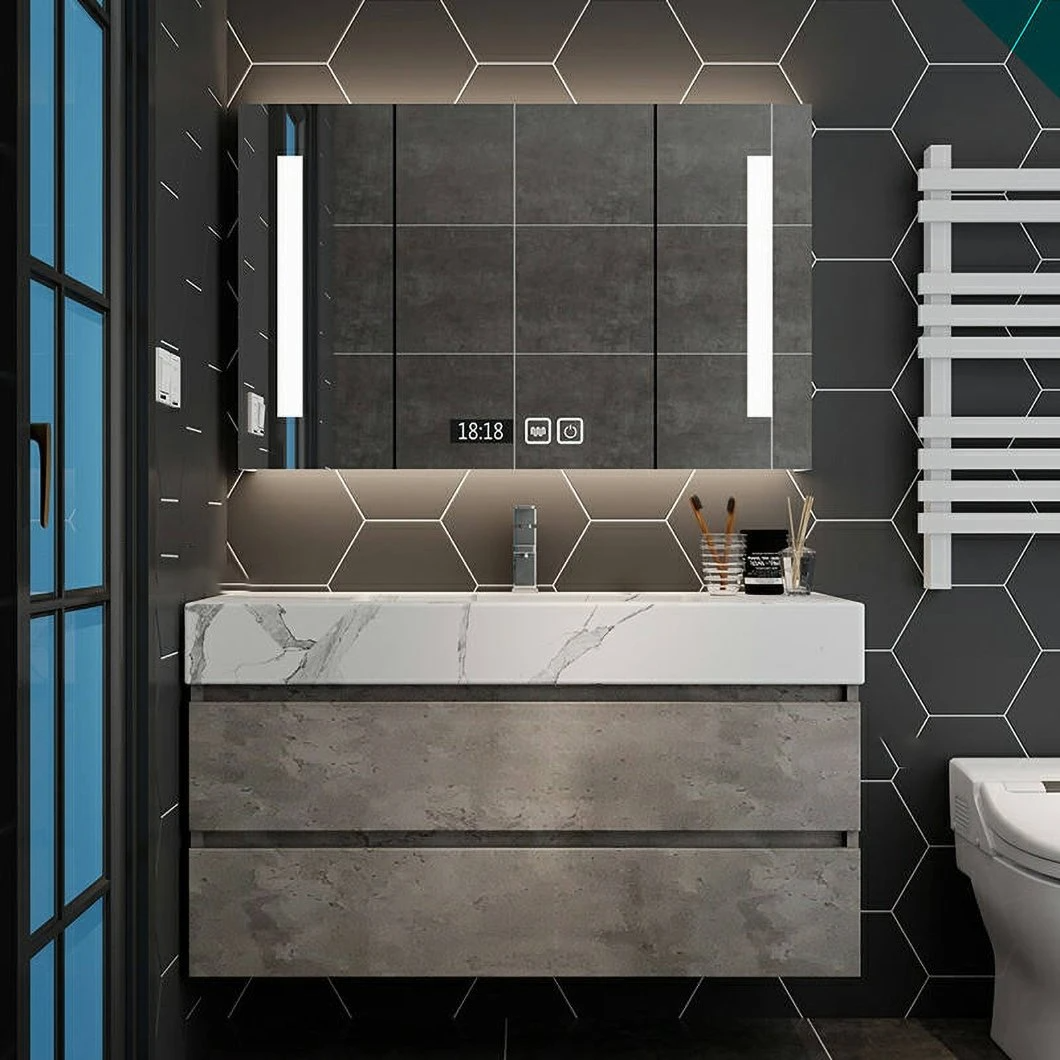 Commercio all'ingrosso White Smart Kitchen Glass LED illuminato Bagno retroilluminato Vanity Armadietto a specchio touch screen a prova di esplosione