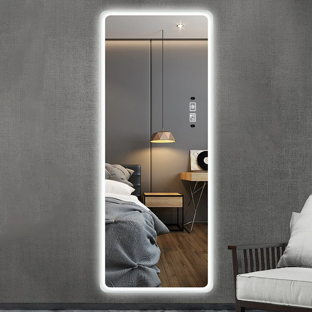 Specchio da spogliatoio a LED a parete grande Specchio a figura intera illuminato a LED intelligente