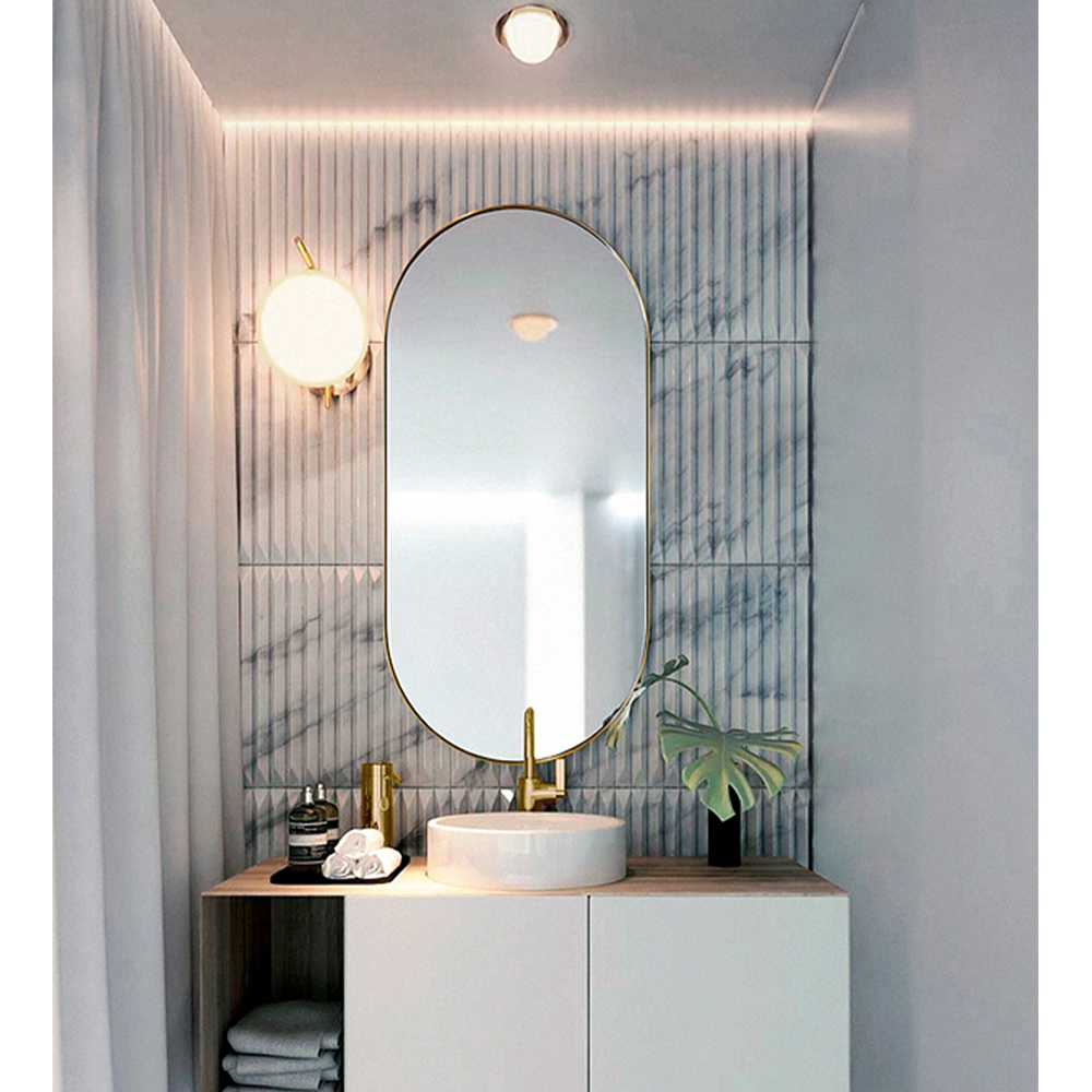 Fashion Wall Mounted Metal Make up Fancy Bagno Specchi Specchio a figura intera Specchio in vetro