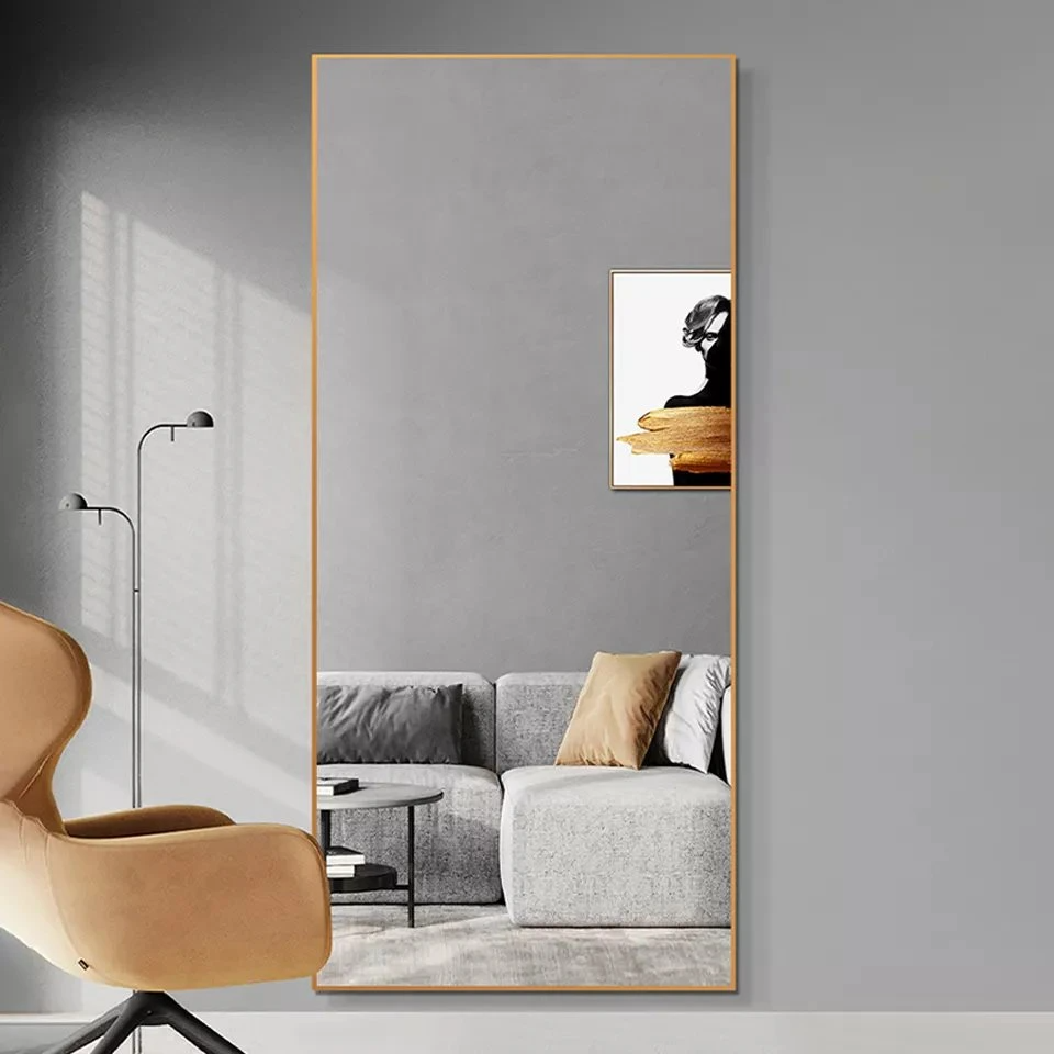 Art Home Hotel Decor Rotondo Forma Multipla Alluminio Metallo Cornice Legno 40 Cm 50 Cm Specchio da Parete