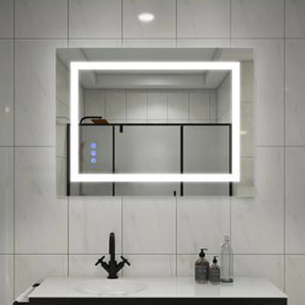 Bagno Smart LED Specchio illuminato Mobili da toeletta Specchio decorativo da parete in vetro Specchio per il trucco Bluetooth Decorazione domestica