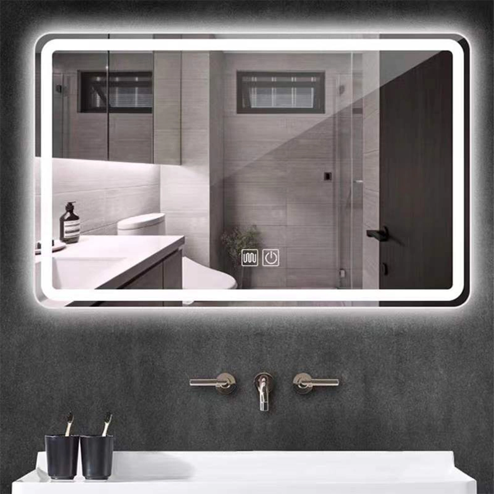 Specchio da parete per bagno con decorazioni per la casa in vetro per trucco moderno intelligente all'ingrosso di fabbrica standard europeo