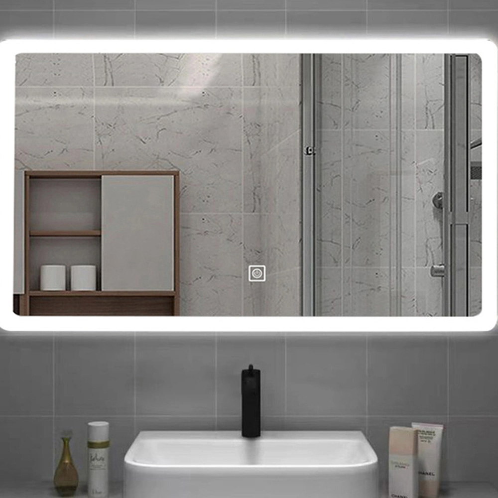Sensore tattile all'ingrosso della fabbrica Decorazione della parete di casa Mobili per saloni Montaggio a parete Make up LED Smart Home LED Specchio da bagno con antiappannamento e altoparlante Bluetooth