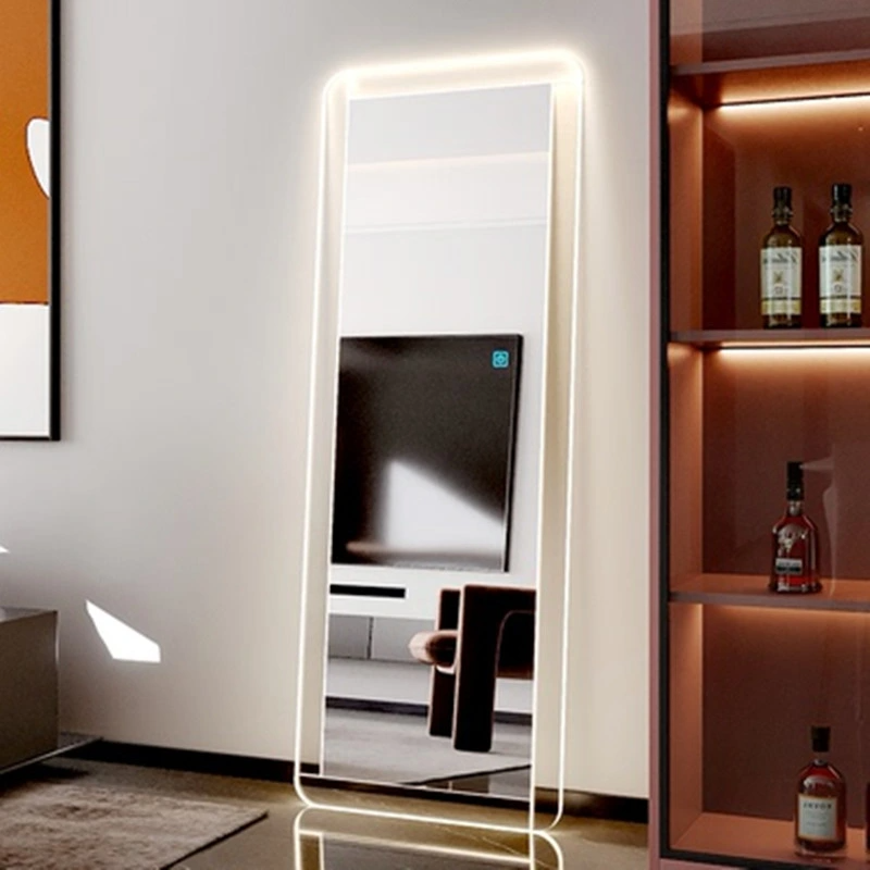 Luce a LED a figura intera Luce acrilica intelligente contro lo specchio da pavimento a parete Specchio per camera da letto quadrato