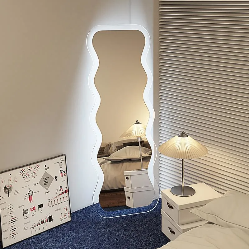 Nordic Household Wave Mirror Girl Fitting Mirror Ins Specchio a figura intera in acrilico a forma speciale
