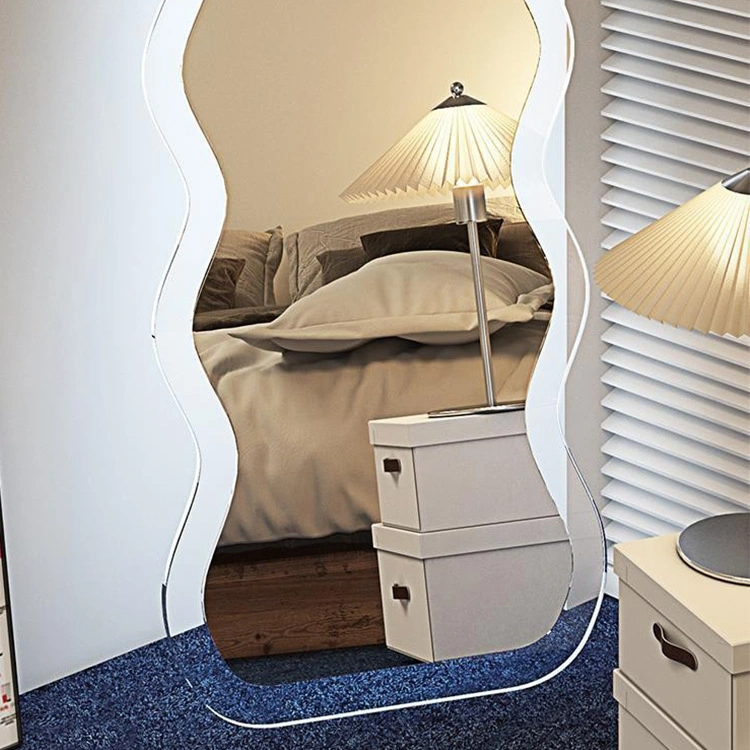Nordic Household Wave Mirror Girl Fitting Mirror Ins Specchio a figura intera in acrilico a forma speciale