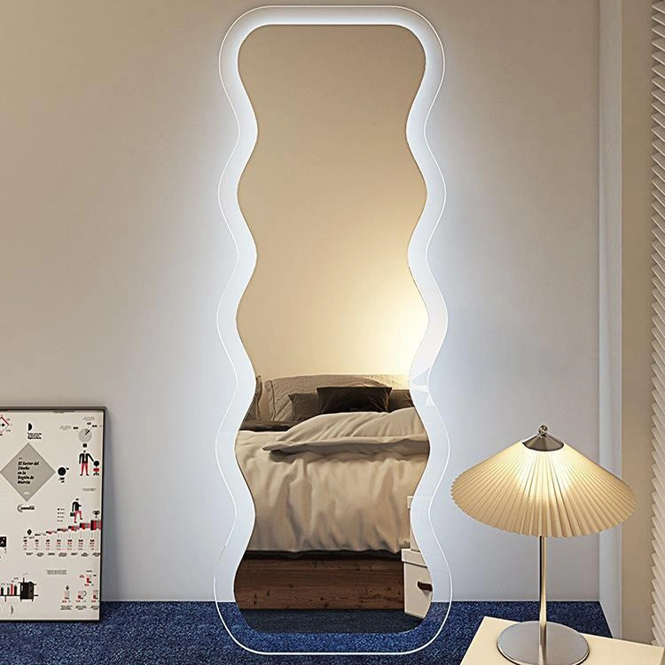 Nordic Household Wave Mirror Girl Fitting Mirror Ins Specchio a figura intera in acrilico a forma speciale