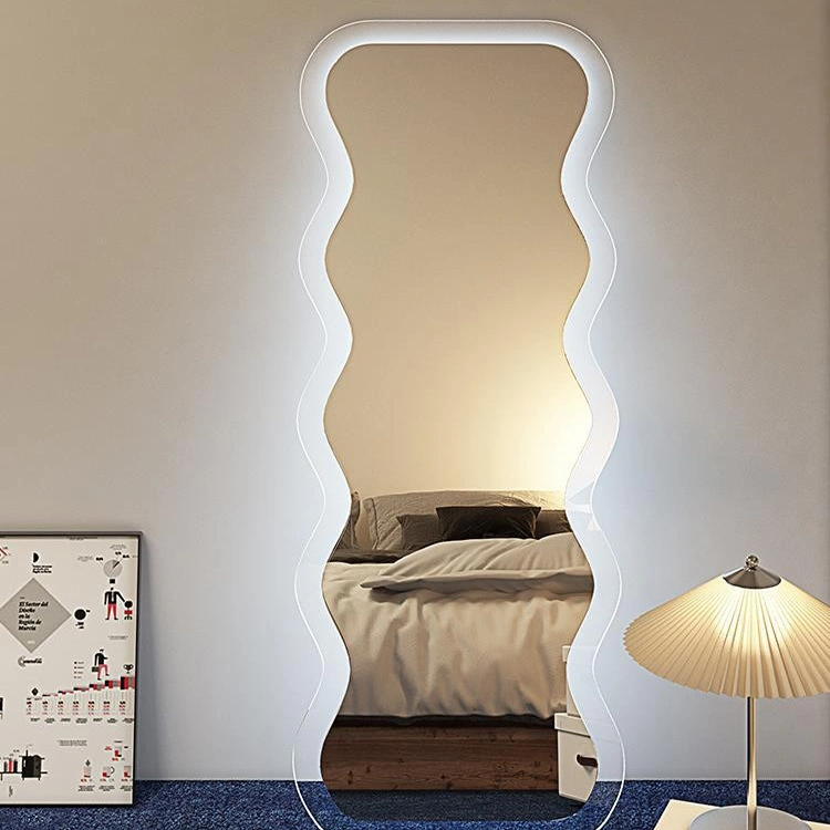 Nordic Household Wave Mirror Girl Fitting Mirror Ins Specchio a figura intera in acrilico a forma speciale