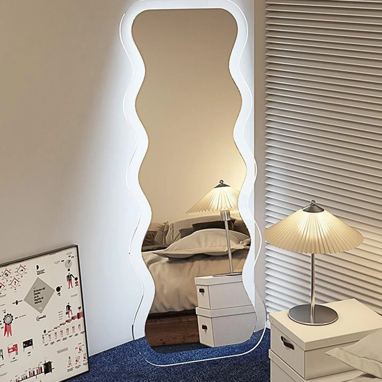 Nordic Household Wave Mirror Girl Fitting Mirror Ins Specchio a figura intera in acrilico a forma speciale