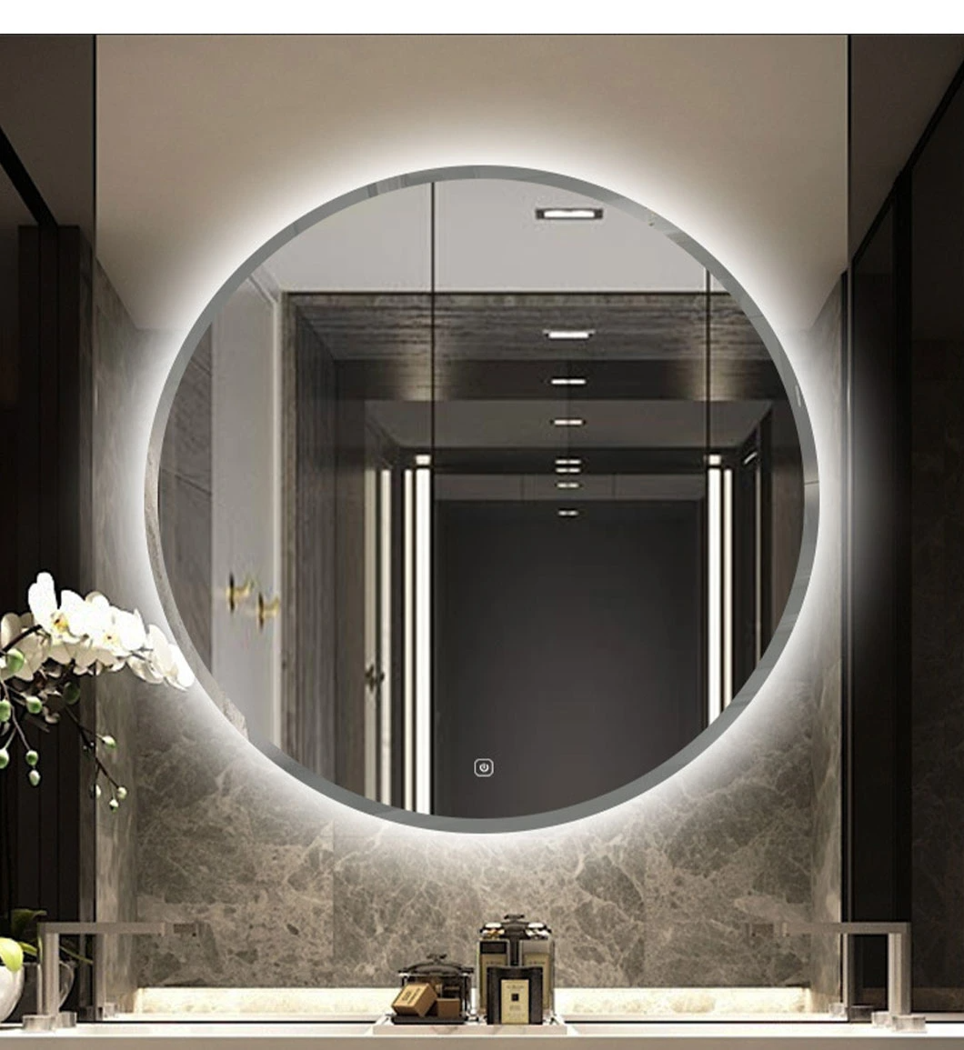 Manufactory Smart Bagno Specchio da parete rotondo illuminato a LED con grande specchio senza cornice