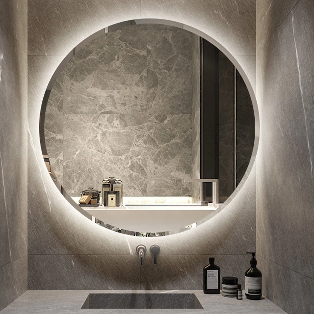 Manufactory Smart Bagno Specchio da parete rotondo illuminato a LED con grande specchio senza cornice