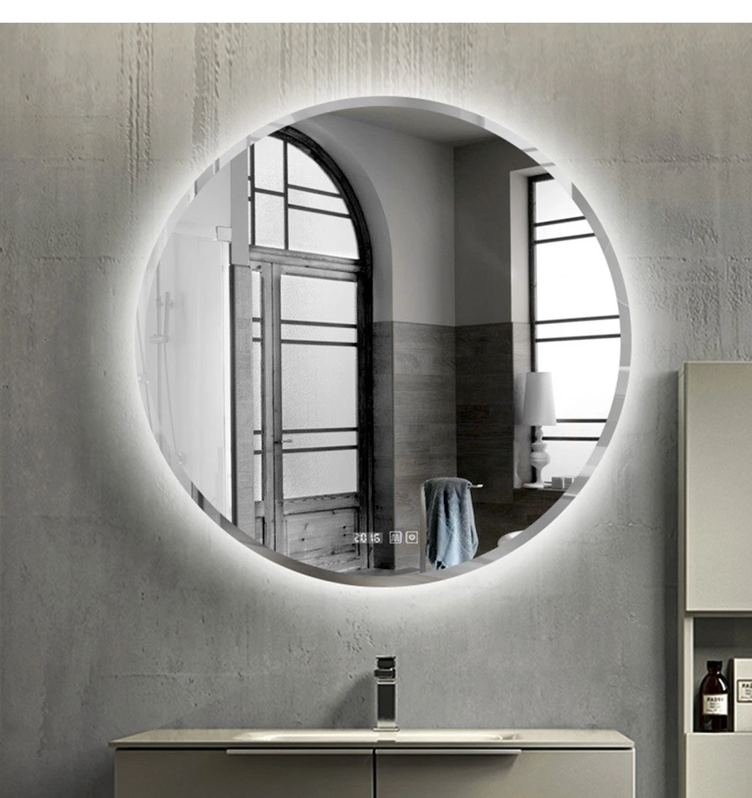 Manufactory Smart Bagno Specchio da parete rotondo illuminato a LED con grande specchio senza cornice