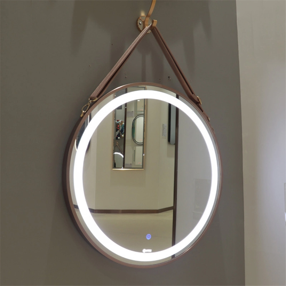 Ragazzi Vendita calda Specchio da bagno 60 cm 80 cm Specchio da bagno antiappannamento da parete rotondo moderno decorativo per hotel con LED