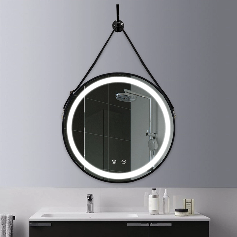 Ragazzi Vendita calda Specchio da bagno 60 cm 80 cm Specchio da bagno antiappannamento da parete rotondo moderno decorativo per hotel con LED